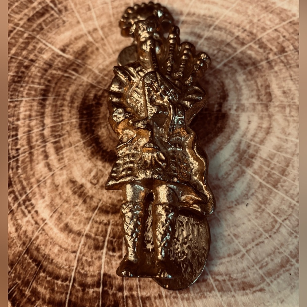 Vintage Brass Bagpiper Door Knocker